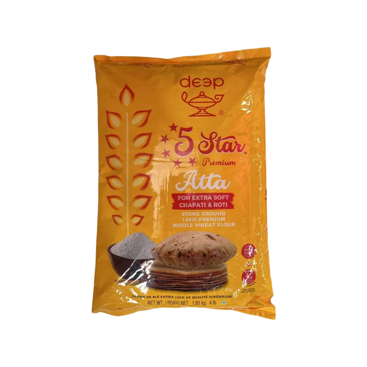 Deep - 5 Star Premium Atta (Whole Wheat Flour) | 9.07kg