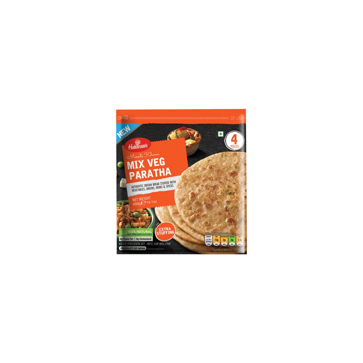 Haldiram's - Mix Veg Paratha 4Pcs | 400g