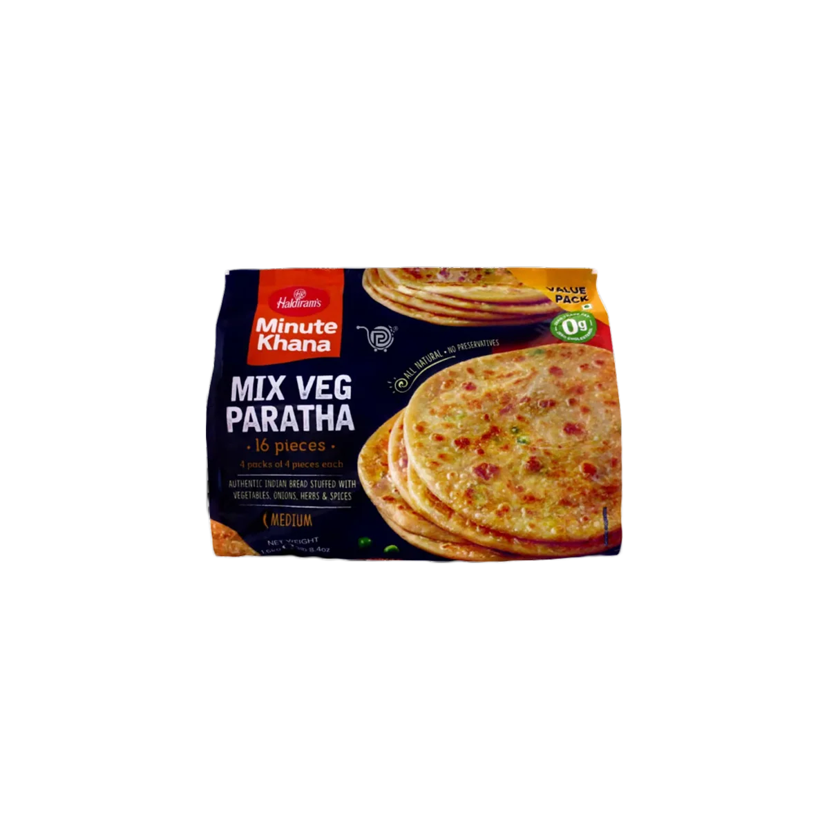 Haldiram's - Mix Veg Paratha 1.6kg | 16 Pcs