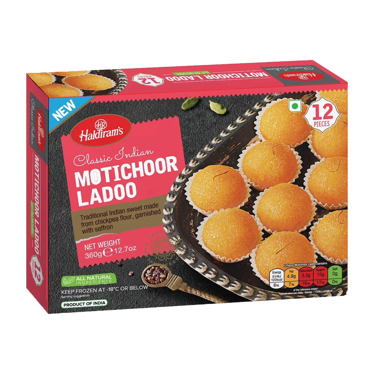 Haldiram's - Motichoor Laddoo 12Pcs | 360g