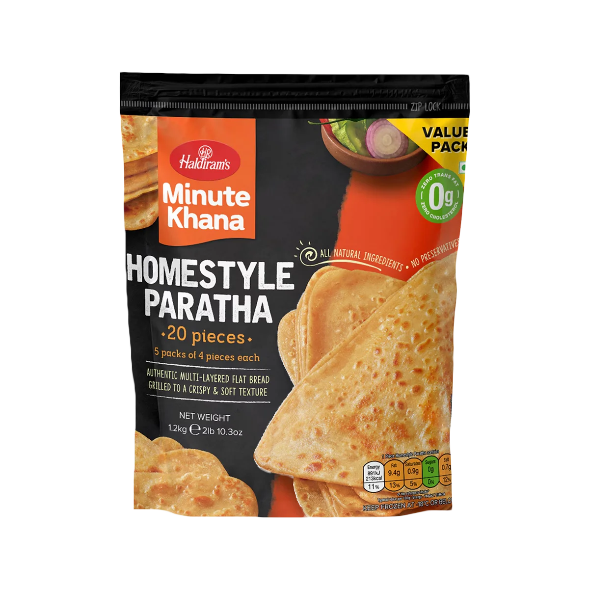 Haldiram's - Homestyle Paratha 1.2kg | 20 Pcs