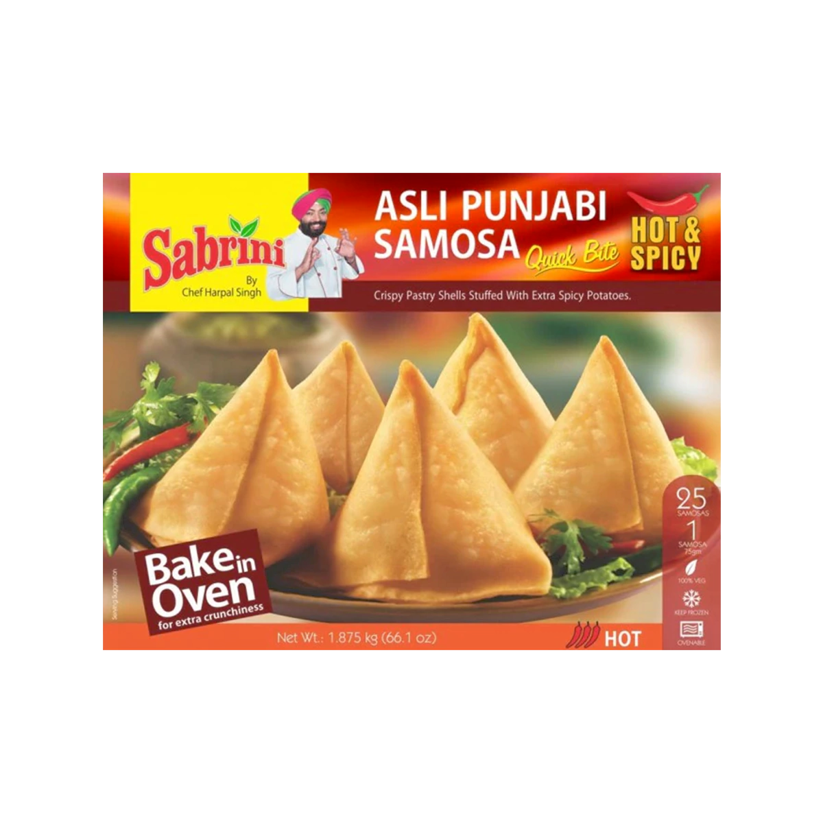Sabrini - Asli Punjabi Samosa Hot & Spicy | 1.5kg
