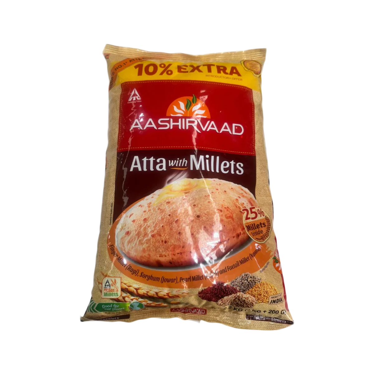 Aashirvaad - Atta with Millets (2kg+200g Extra) | 2.2kg