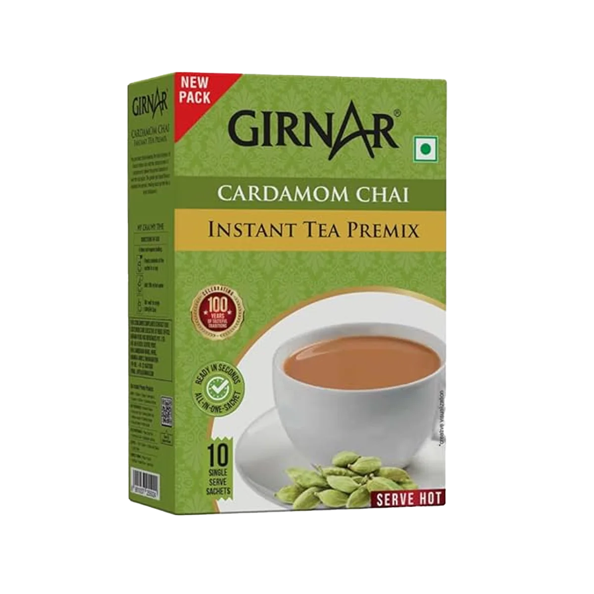 Girnar - Instant Chai Premix with Cardamom 140g | 10 Pack