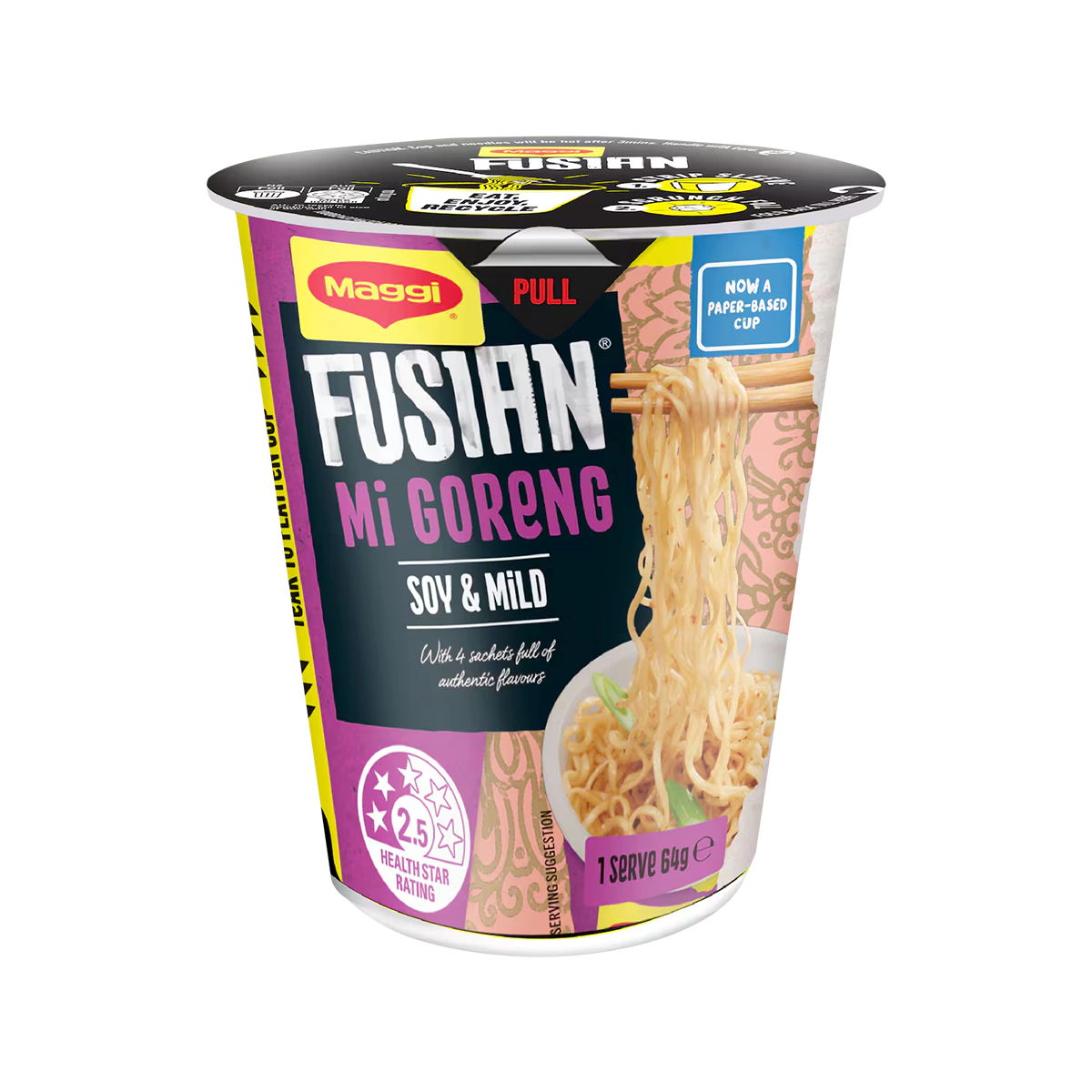 Maggi - Fusian Mi Goreng Instant Cup Noodles Soy & Mild Spice | 64g