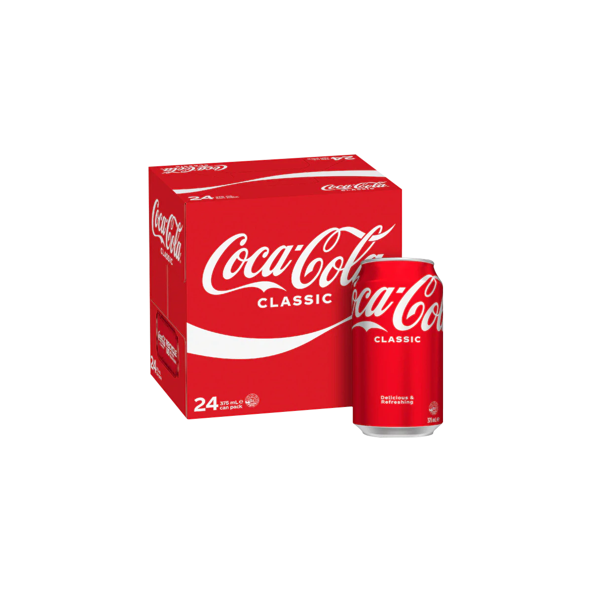 Coca Cola - Cola Soft Drink Cans 375mlx24 | 24 Pack