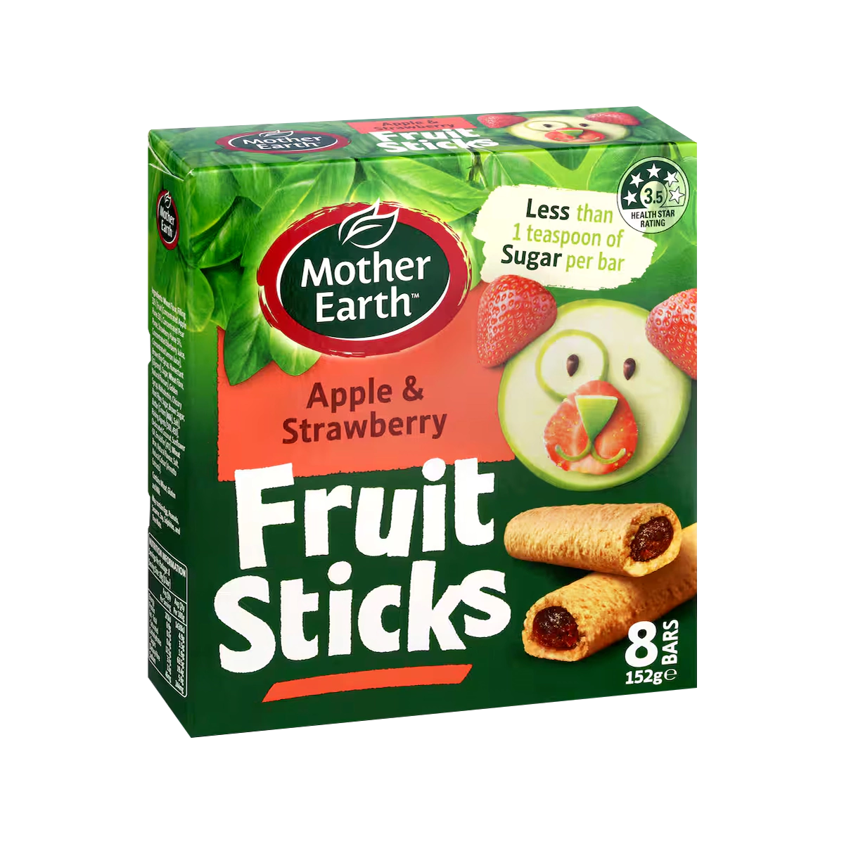 Mother Earth - Fruit Sticks Apple & Strawberry 152g | 8 Pack