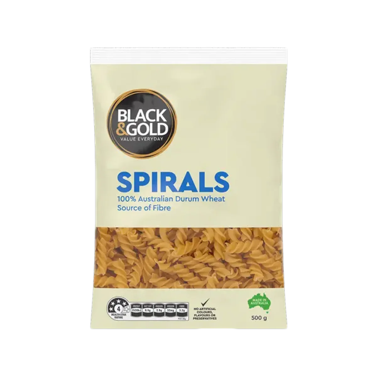 Black & Gold - Spirals Pasta | 500g