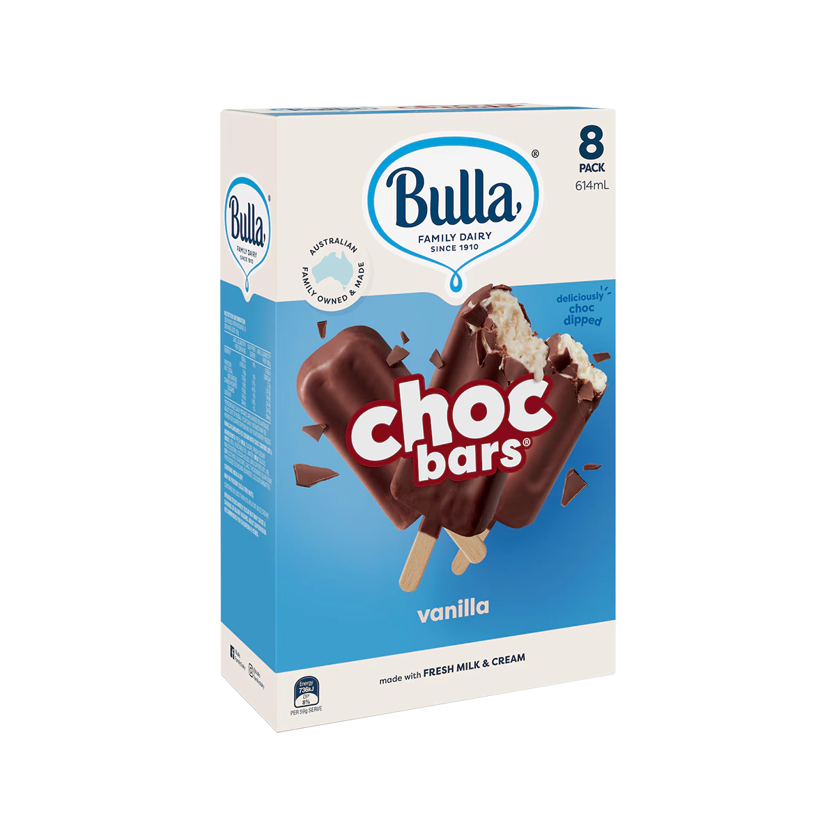 Bulla - Choc Bars Vanilla | 8 Pack