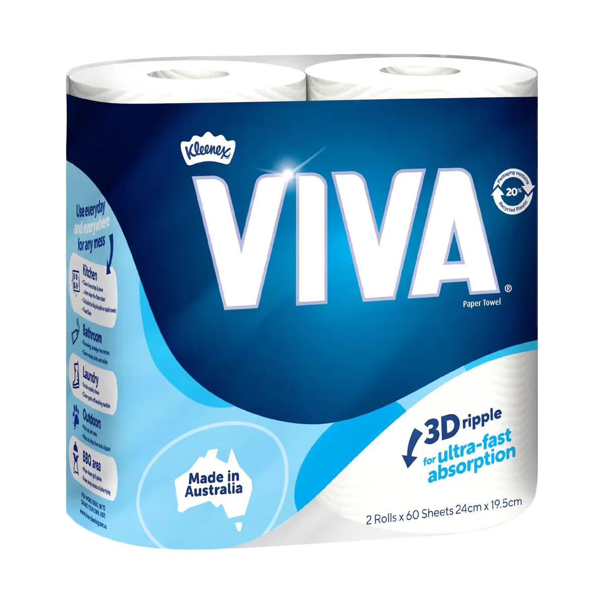 Viva - Paper Towel Twin Pack White 60 Sheets | 2 Pack