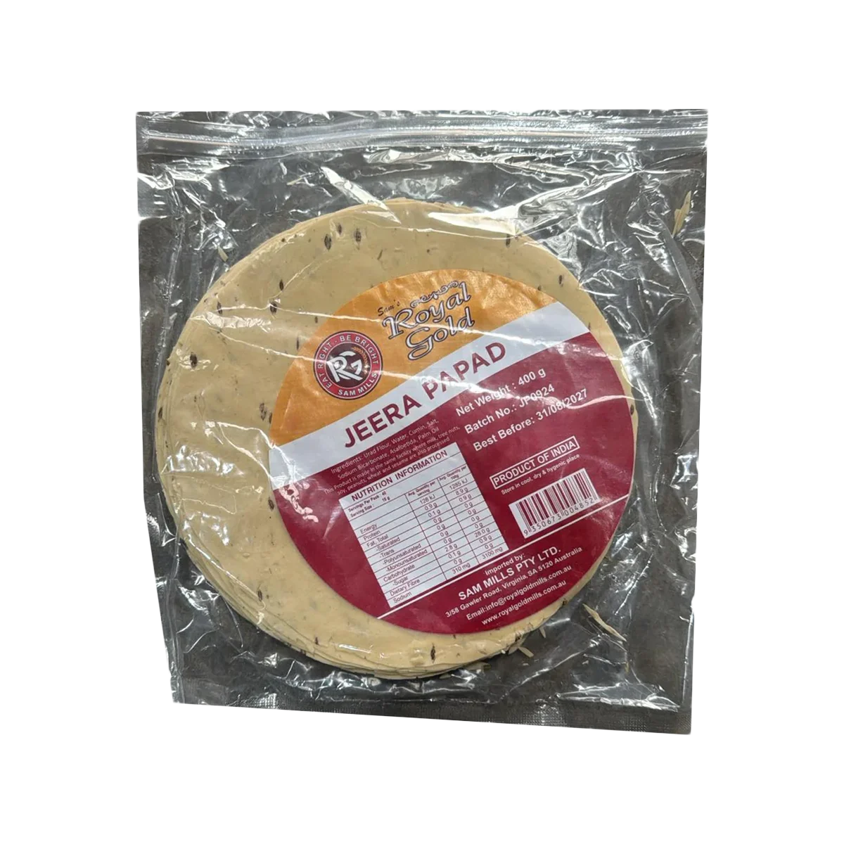 Royal Gold - Jeera Papad | 400g