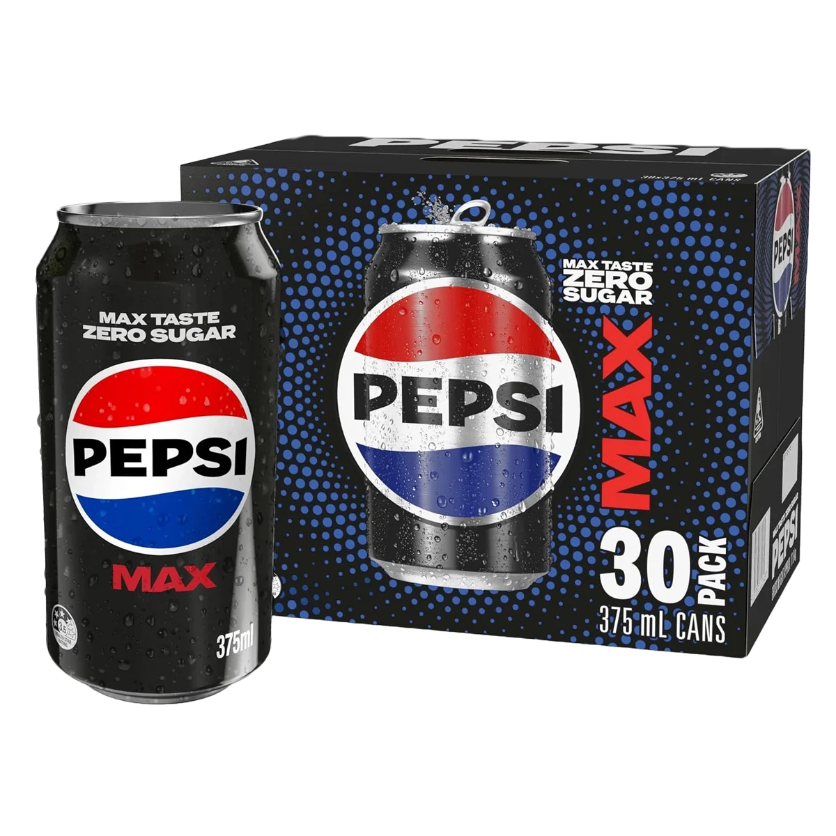 Pepsi - Max Cola Soft Drink Cans 30x375ml | 30 Pack