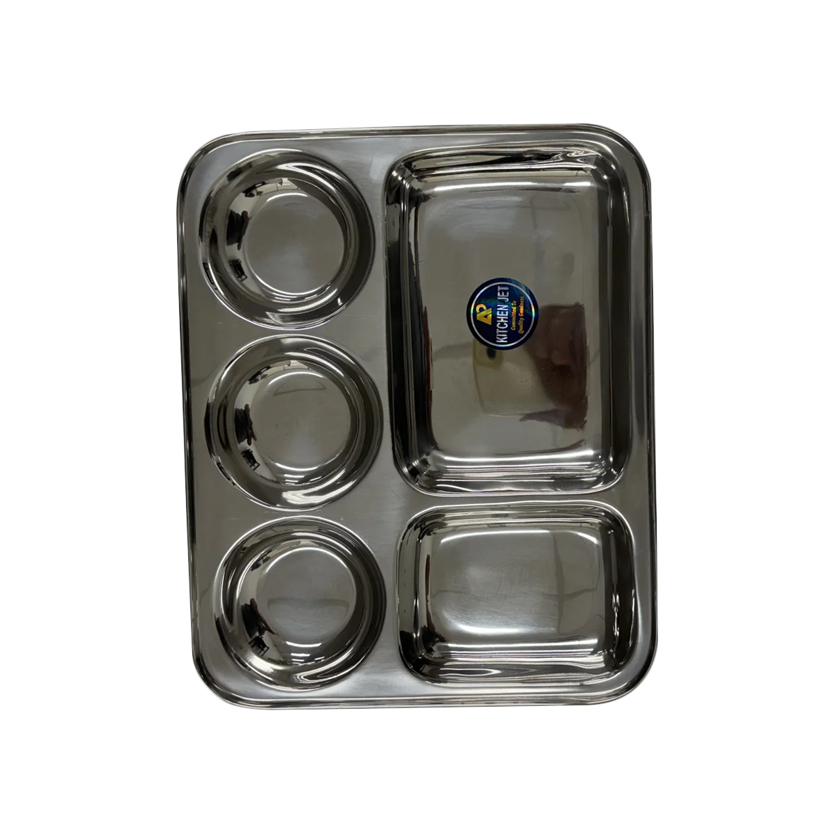 Maira's Kitchen - Stainless Steel Rectangular Plate 5 Portion | 1 Pack