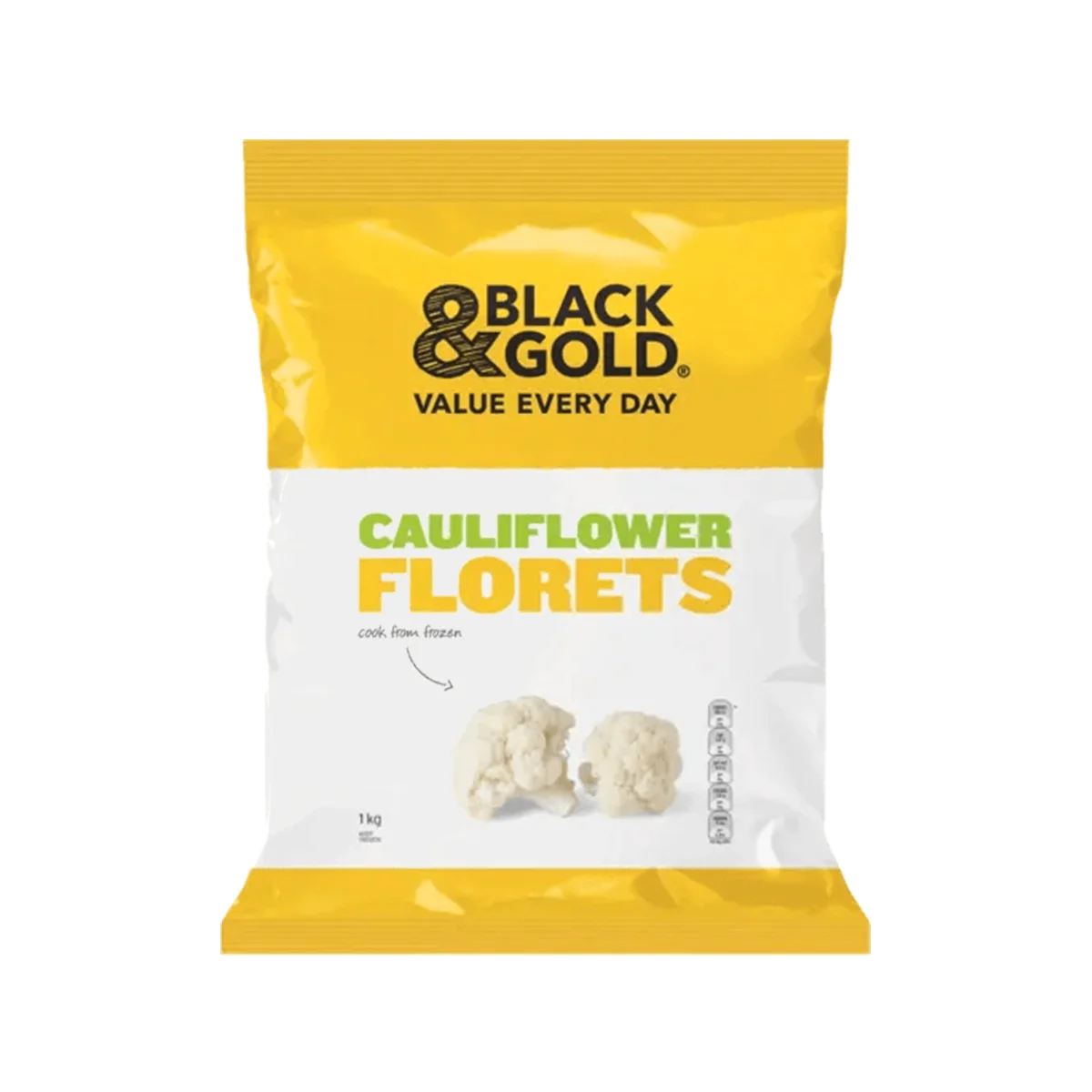Black & Gold - Frozen Cauliflower Florets | 1kg