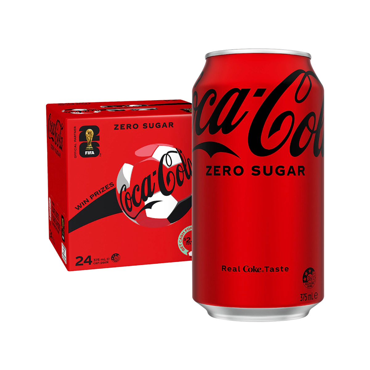 Coca Cola - Zero Sugar Soft Drink Cans 24x375ml | 24 Pack