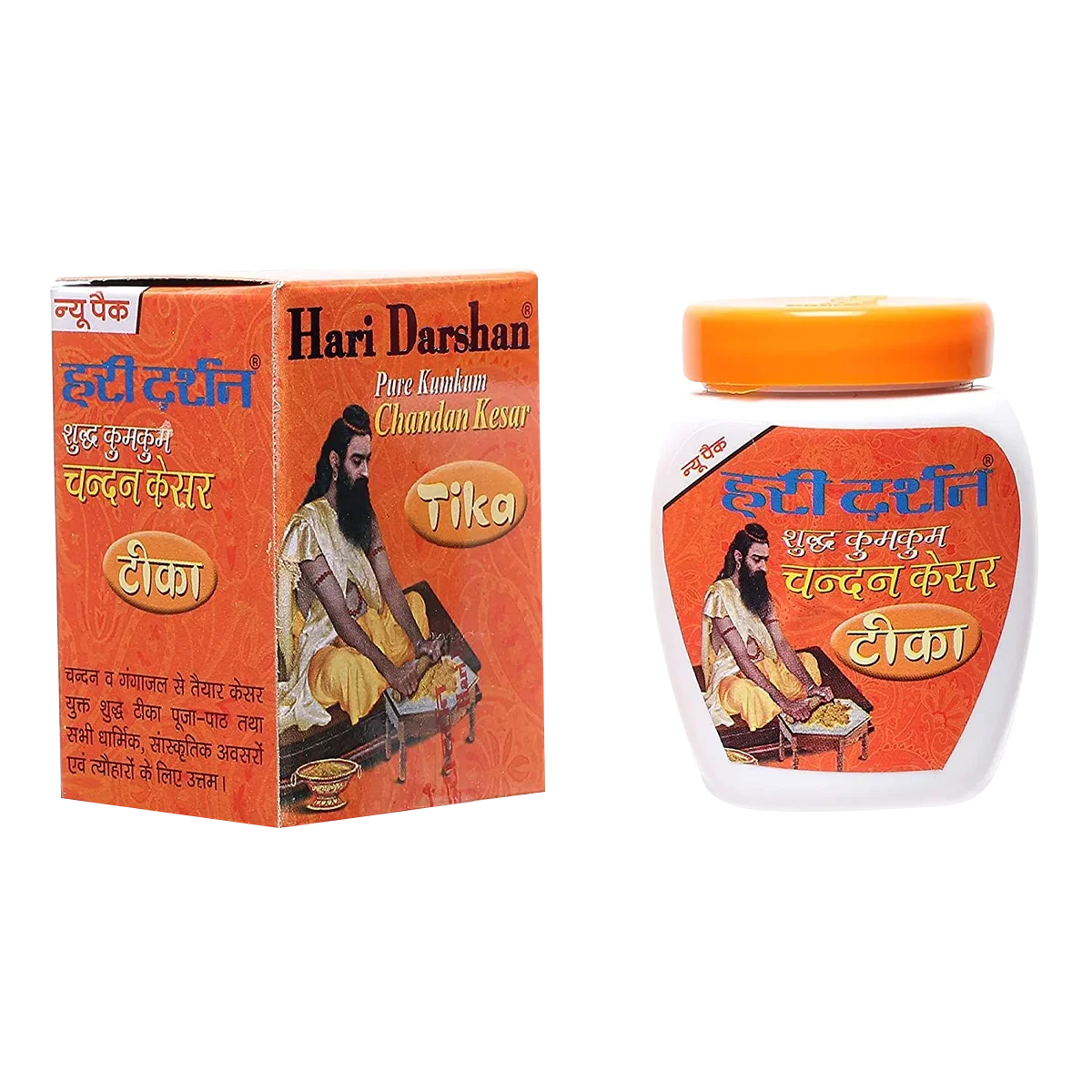 Hari Darshan - Shudh Kumkum Chandan Teeka Orange Liquid | 1 Pack