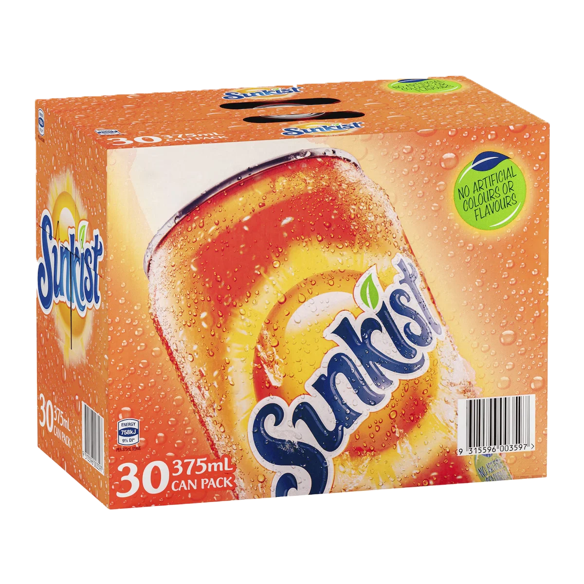 Sunkist - Orange Soft Drink Cans 30x375ml | 30 Pack