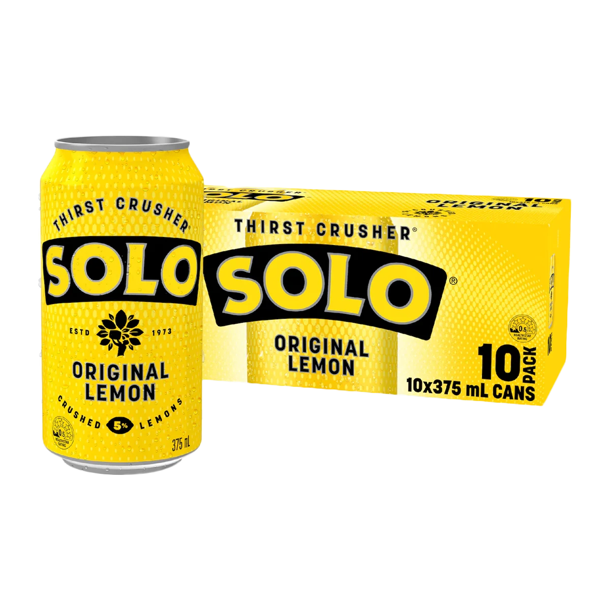 Solo - Thirst Crusher Original Lemon Soft Drink Cans 10x375ml | 10 Pack