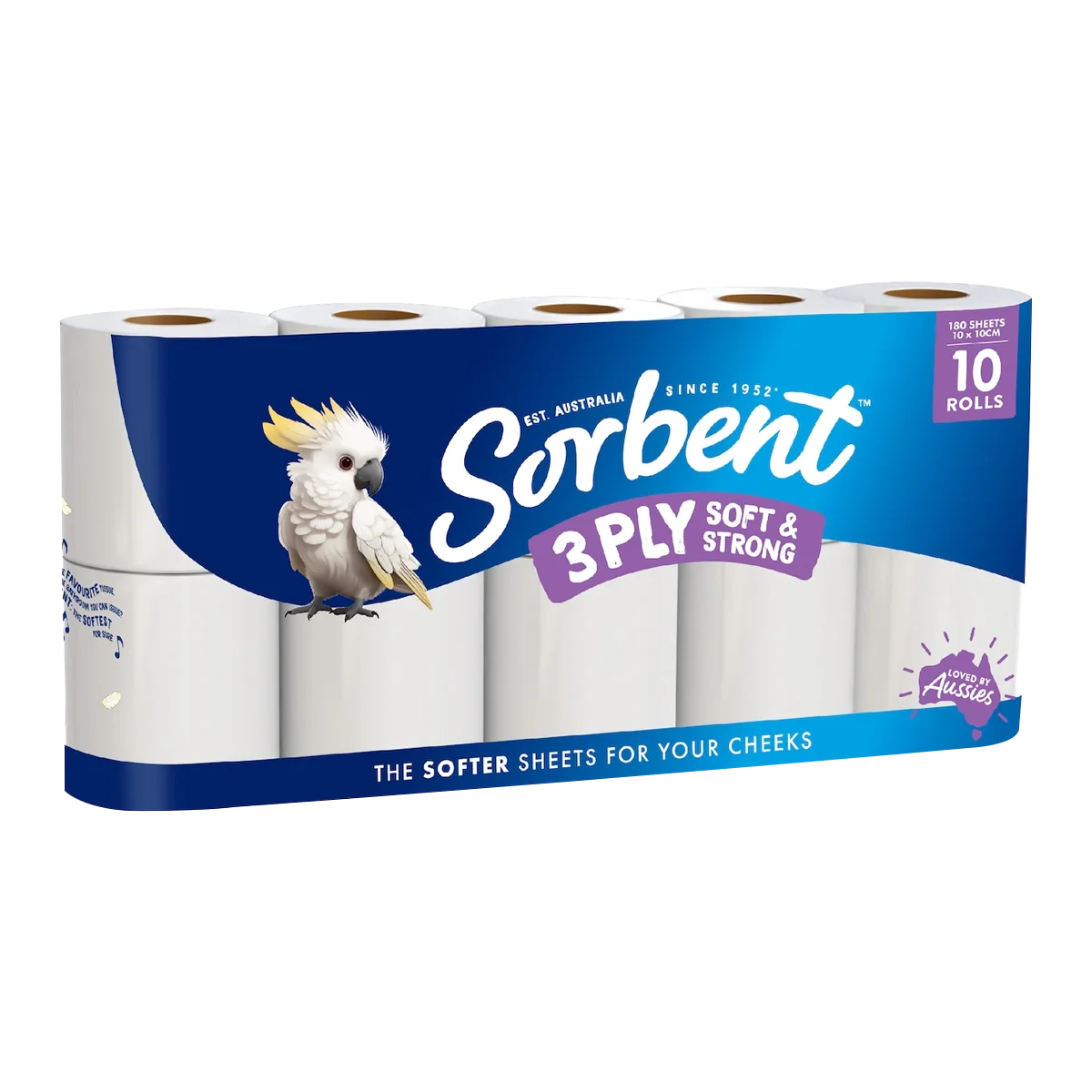 Sorbent - Soft and Strong 3 Ply Toilet Paper | 10 Pack