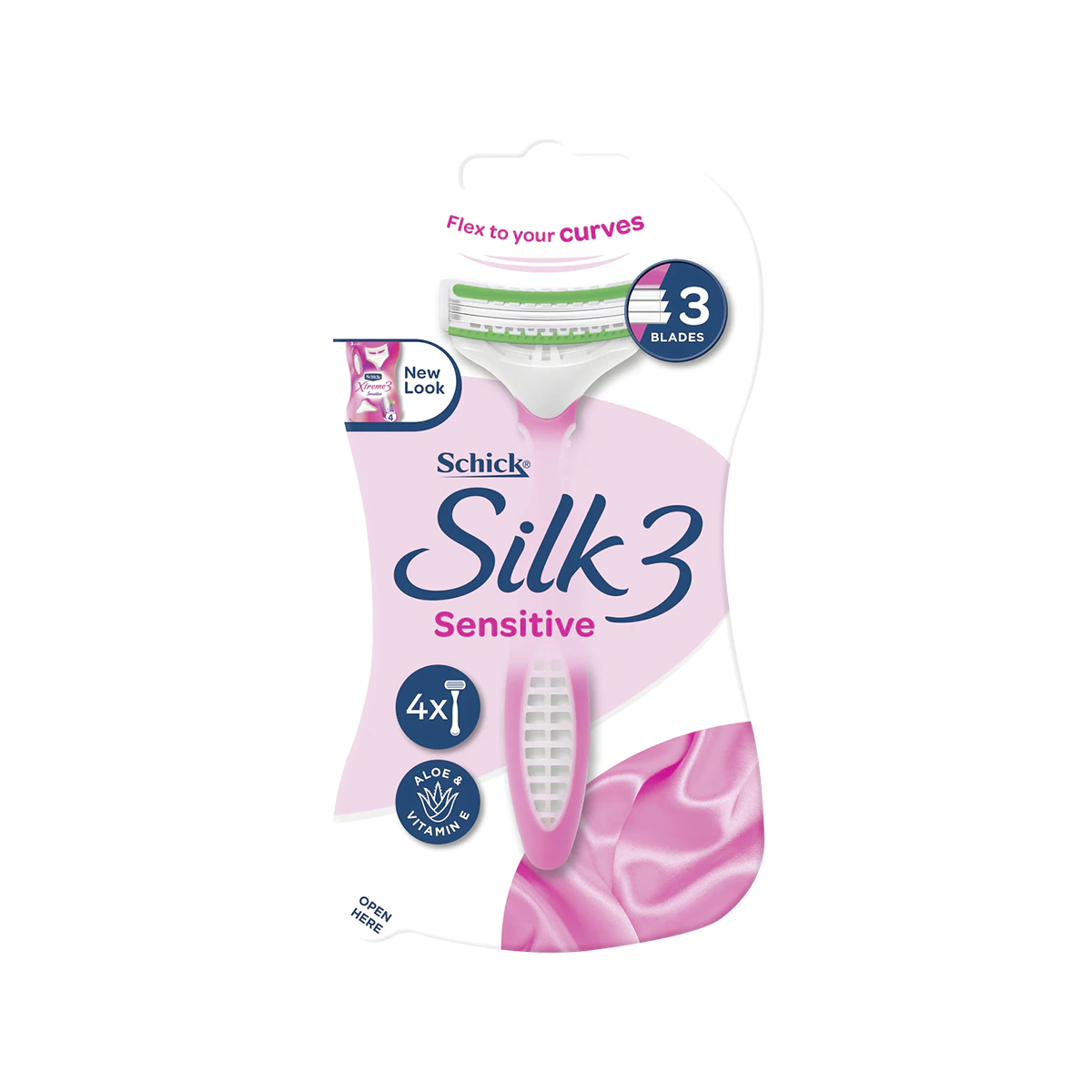 Schick -  Silk 3 Women Sensitive 4 Disposable Razors | 4 Pack